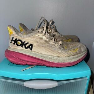 Hoka Women's Athletic Shoes - Beige and Pink